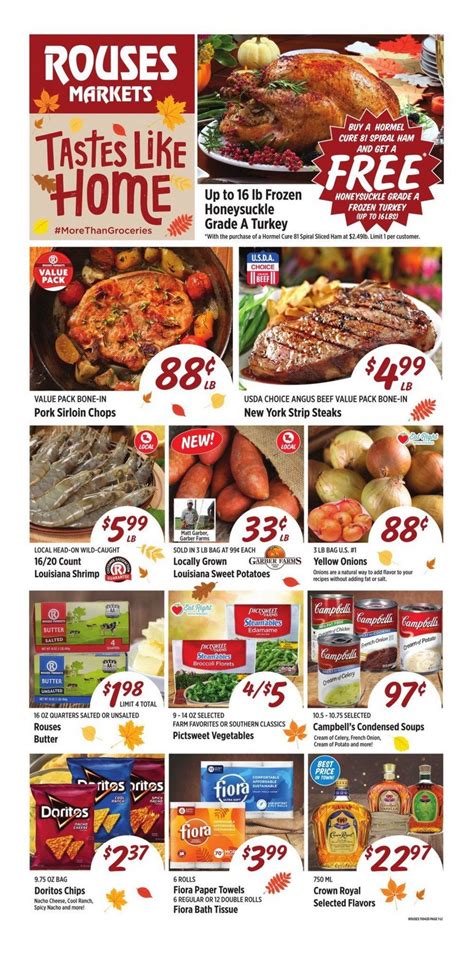 Rouses grocery ad - Target is a popular shopping spot for bargain lovers. The large department store chain is always on trend with a wide variety of grocery, home and apparel items. Target stores high...